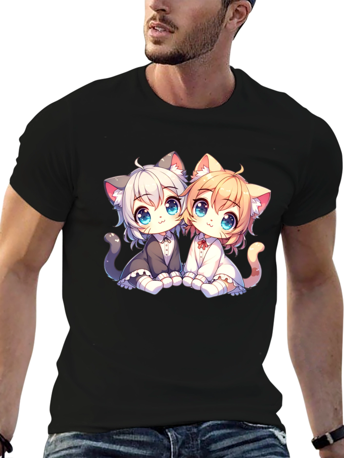 Anime Kitten T-Shirt: Cute Cat Design