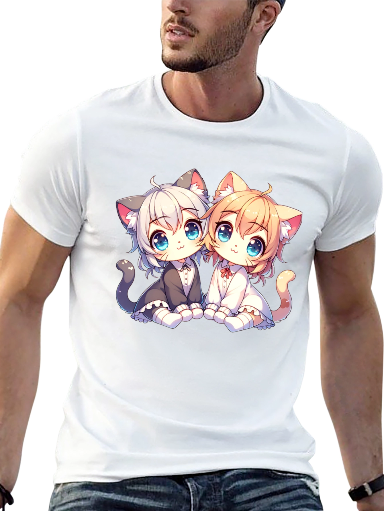 Anime Kitten T-Shirt: Cute Cat Design