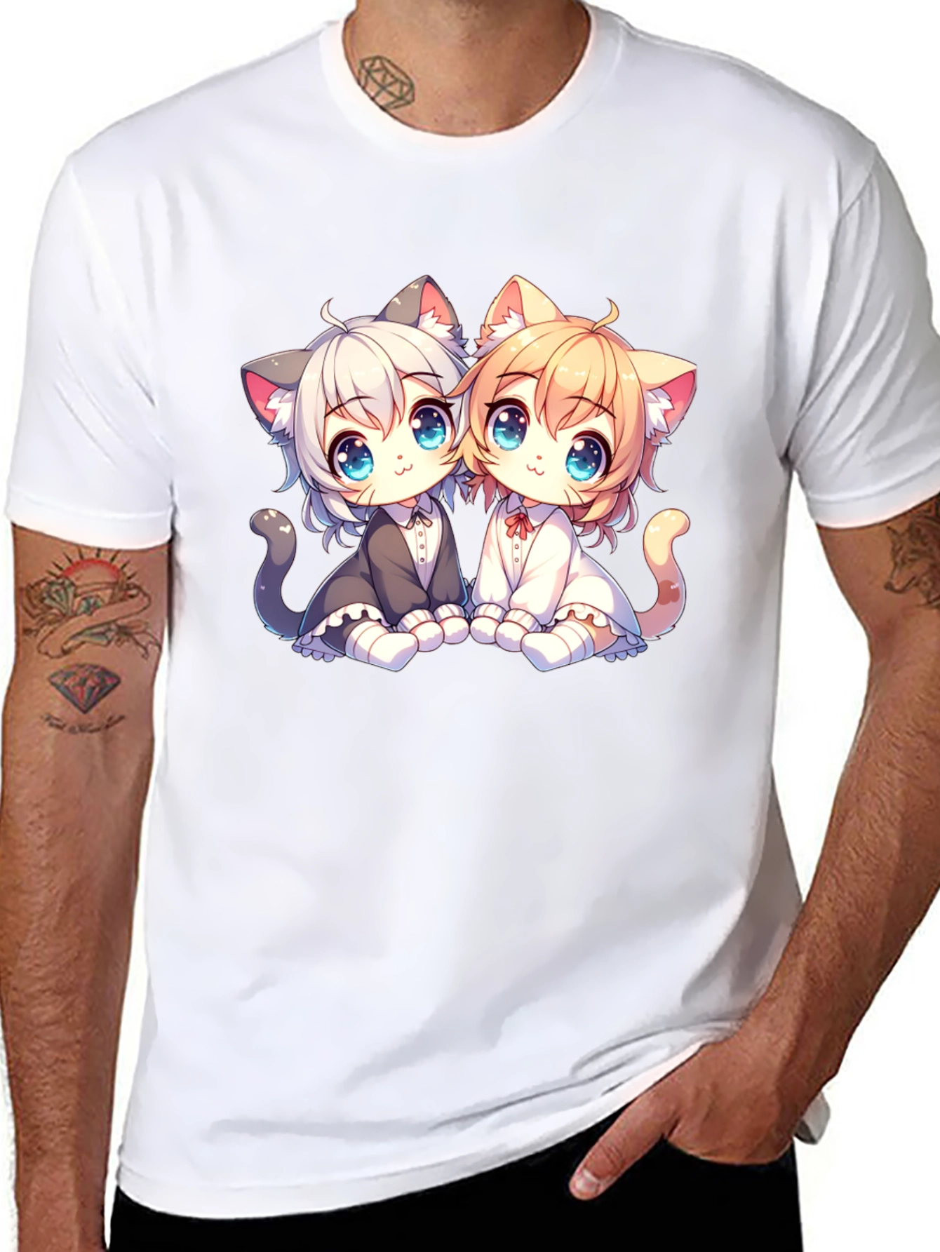 Anime Kitten T-Shirt: Cute Cat Design