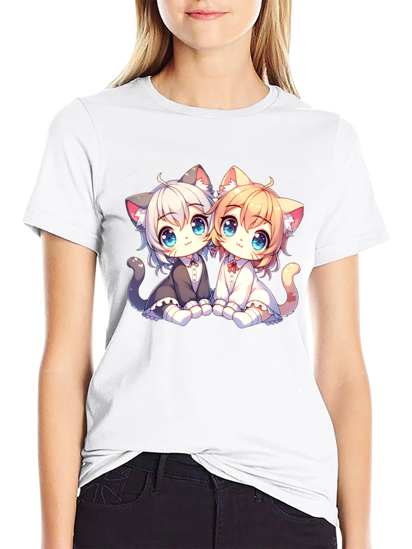 Anime Kitten T-Shirt: Cute Cat Design