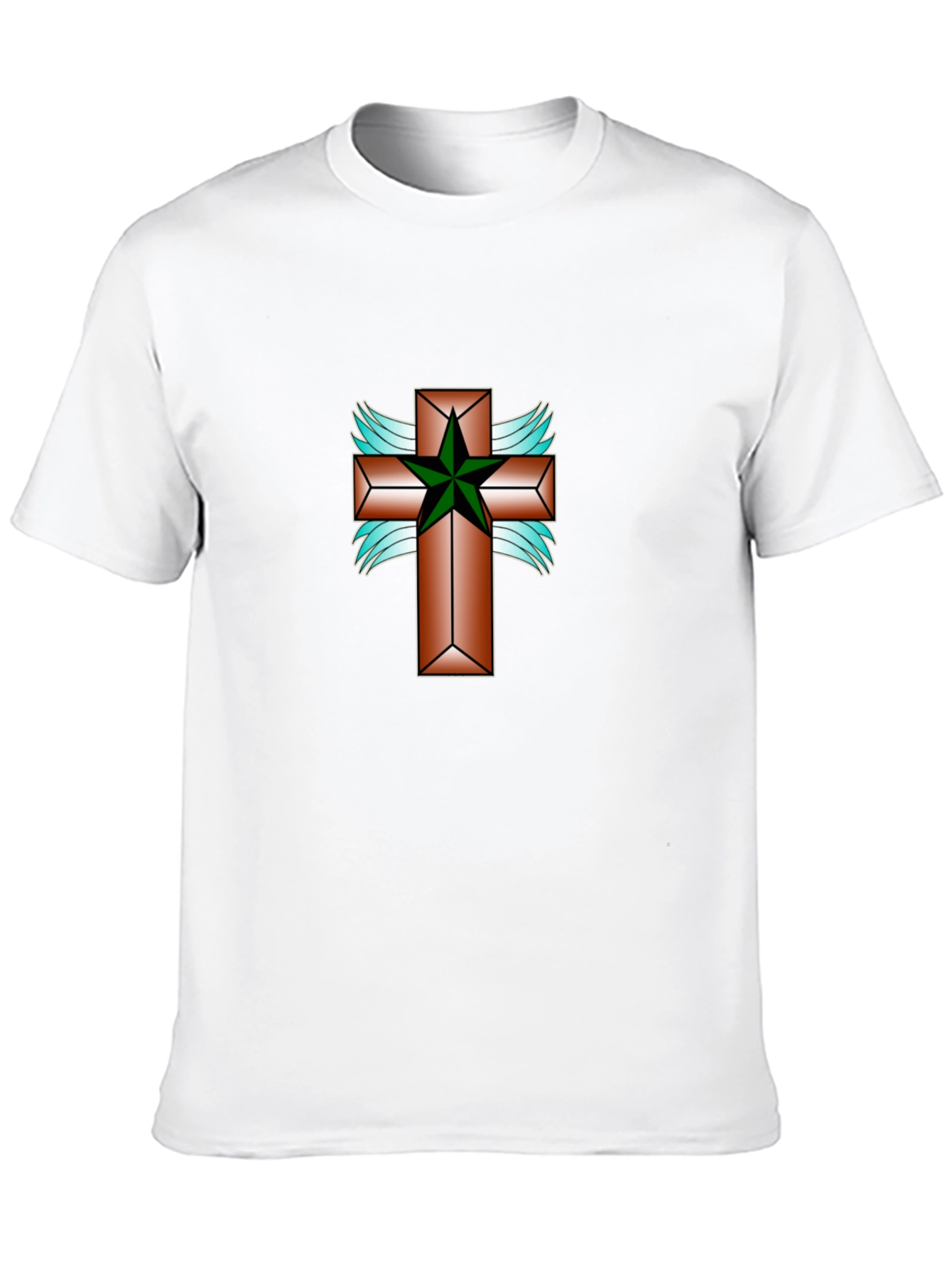 Cross & Star Graphic Tee - Black Cotton Blend