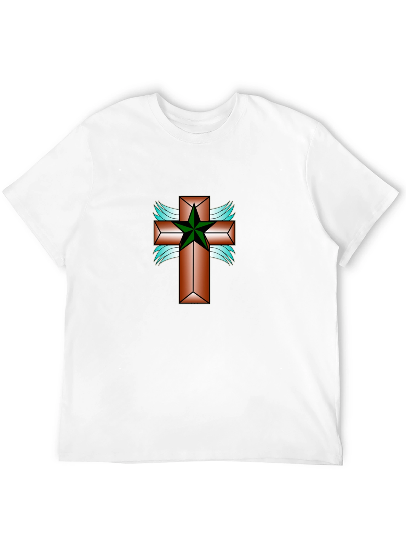 Cross & Star Graphic Tee - Black Cotton Blend