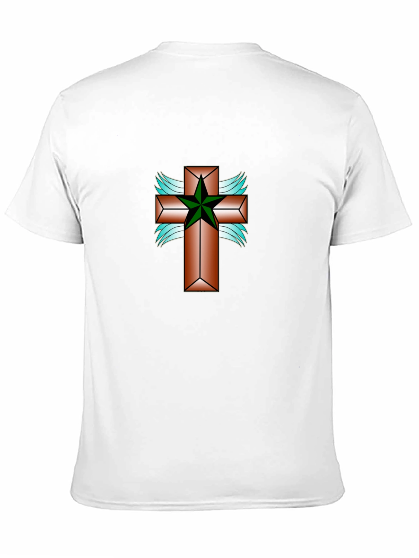 Cross & Star Graphic Tee - Black Cotton Blend