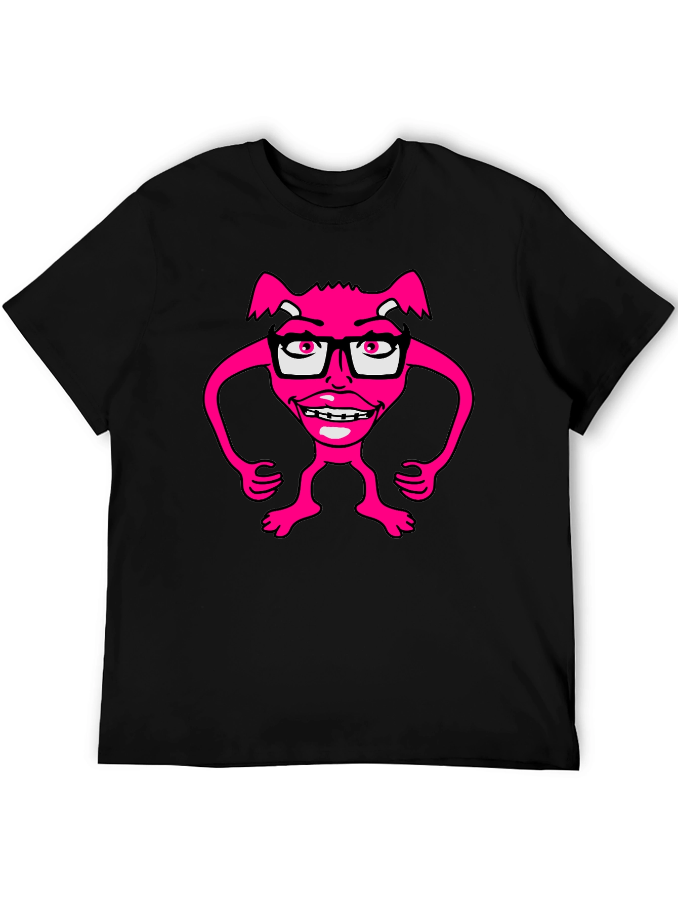 Funny Pink Monster Wearing Glasses T-Shirt