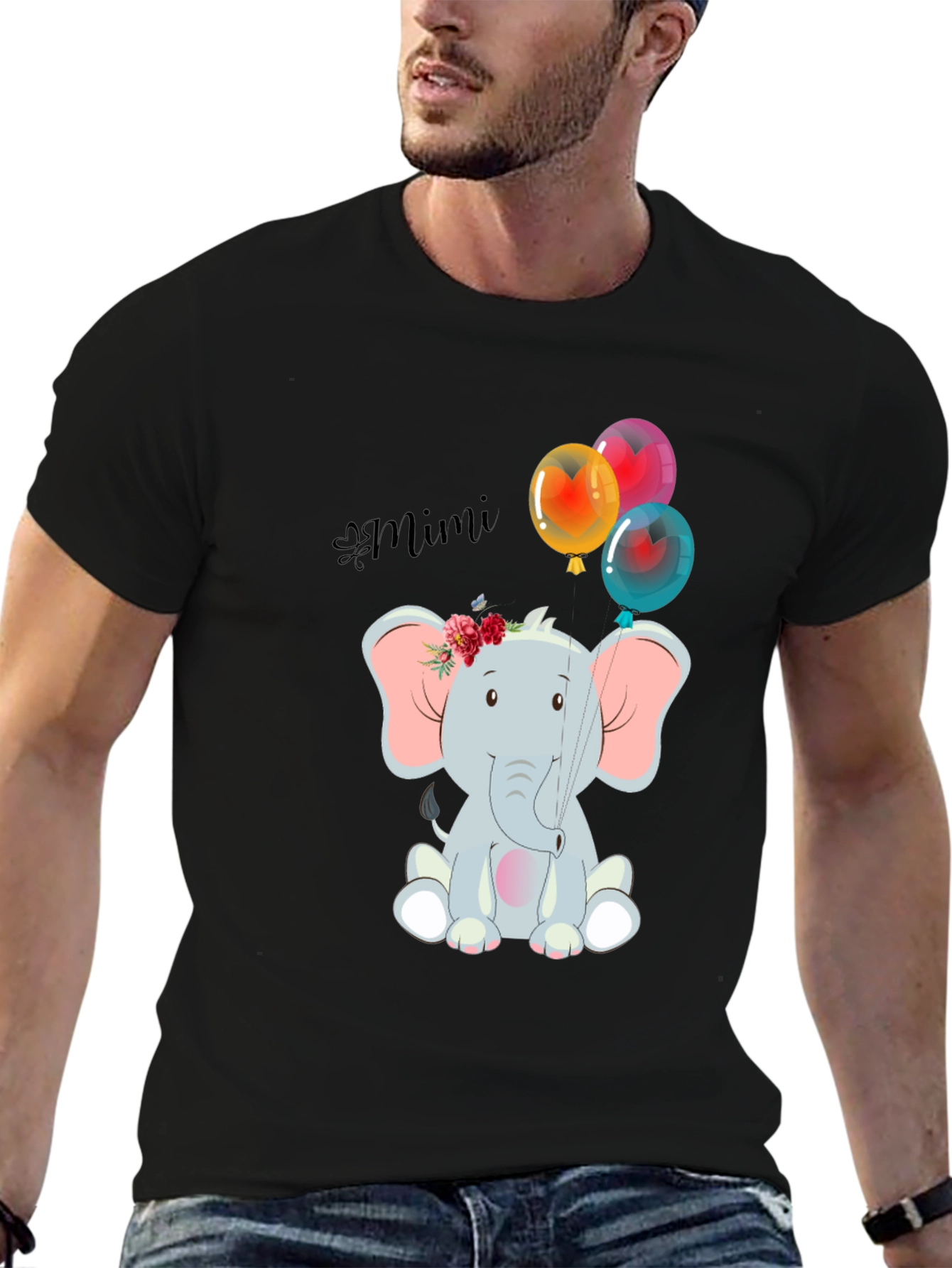 Elephant Mimi Balloons Graphic Tee Shirt