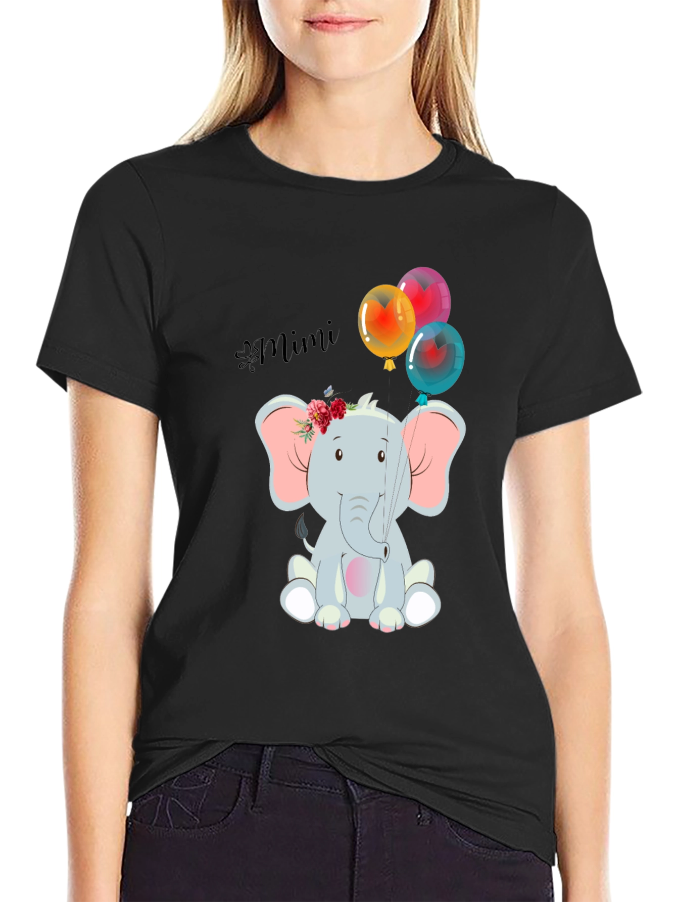 Elephant Mimi Balloons Graphic Tee Shirt