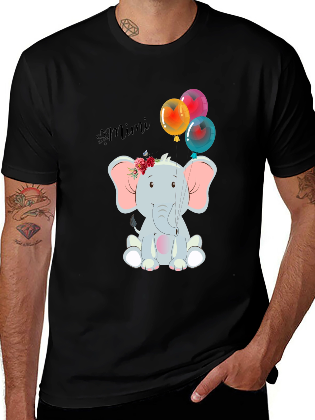 Elephant Mimi Balloons Graphic Tee Shirt