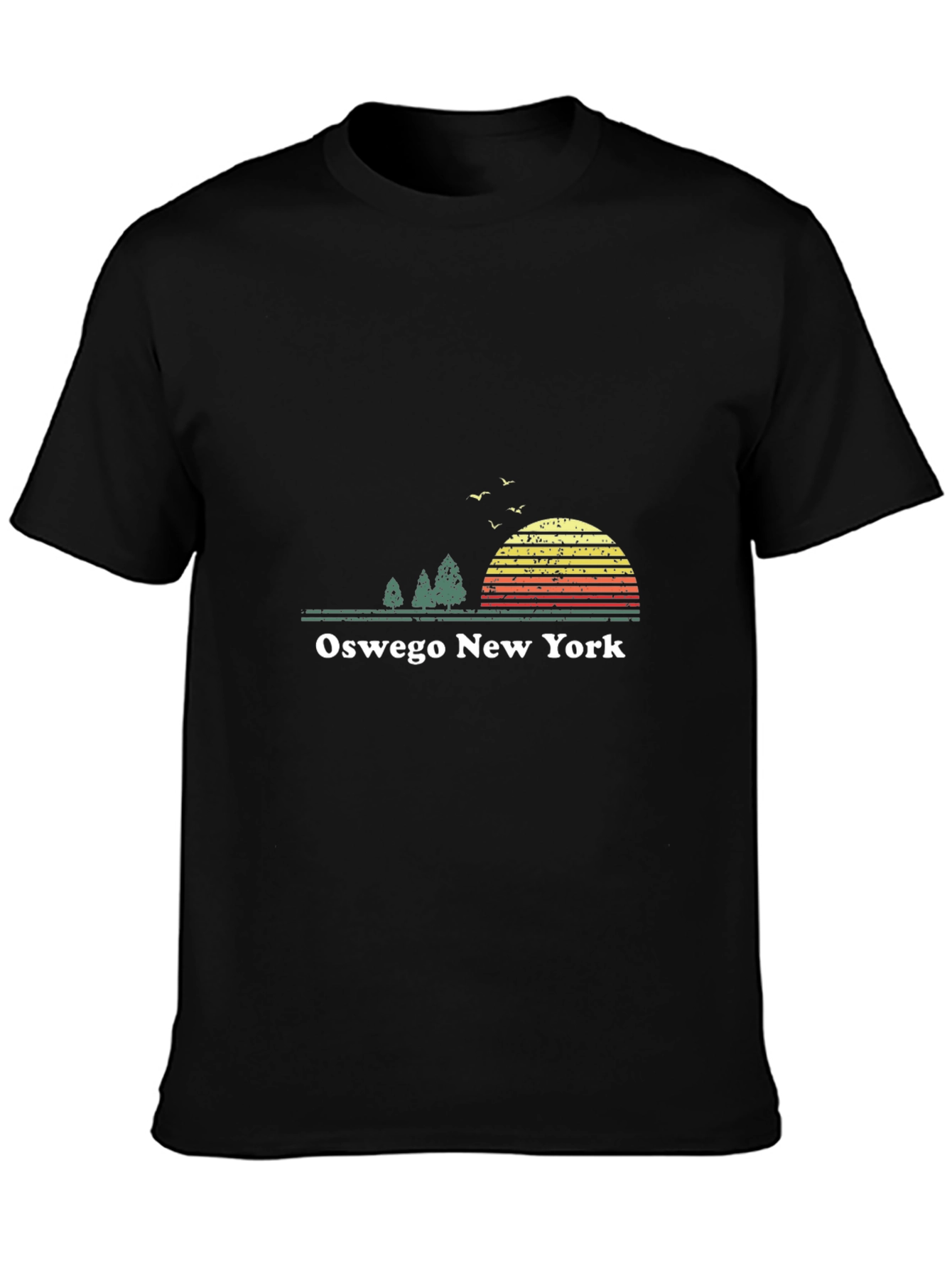 Oswego New York Retro Sunset Graphic T-Shirt