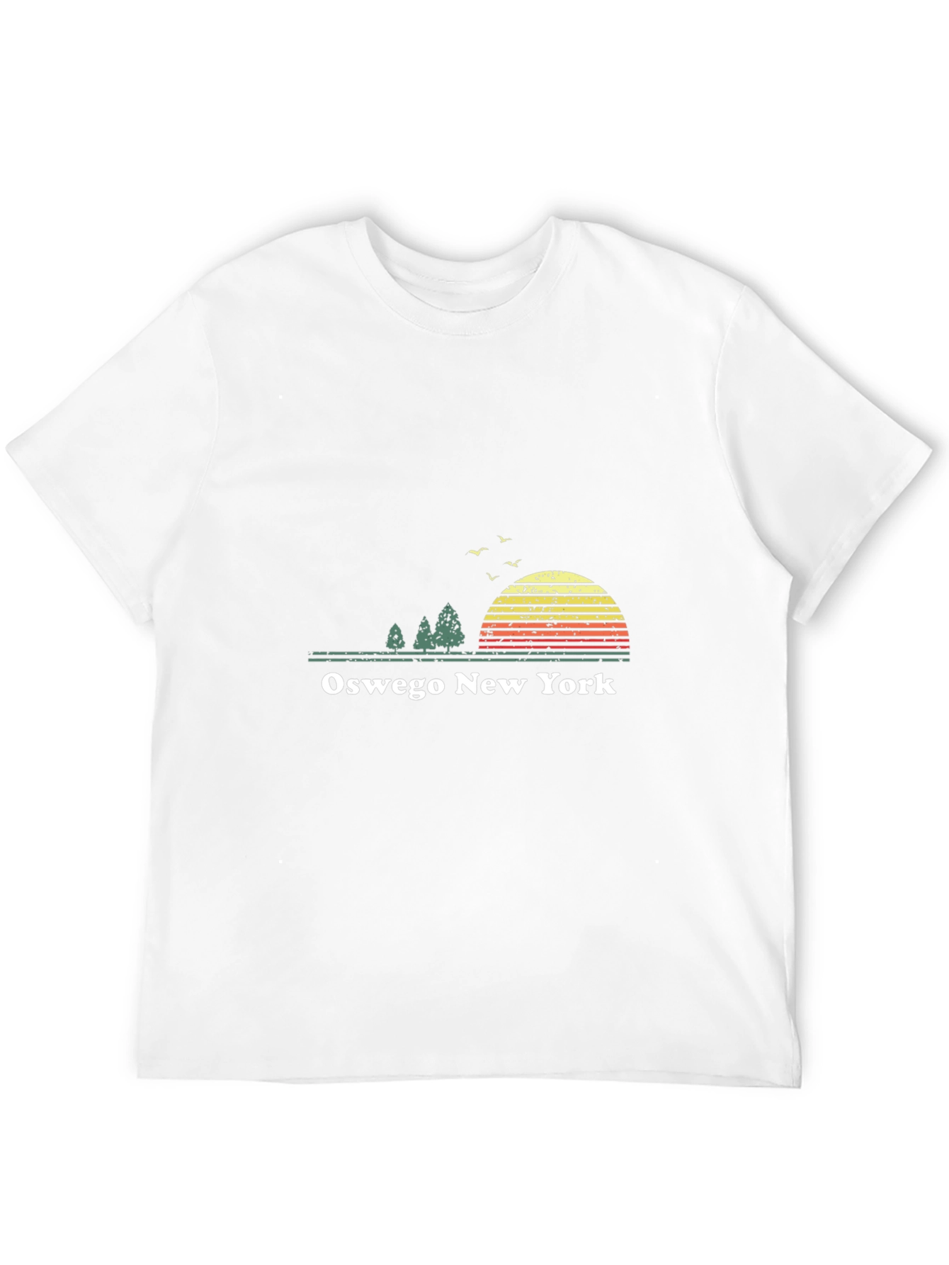 Oswego New York Retro Sunset Graphic T-Shirt