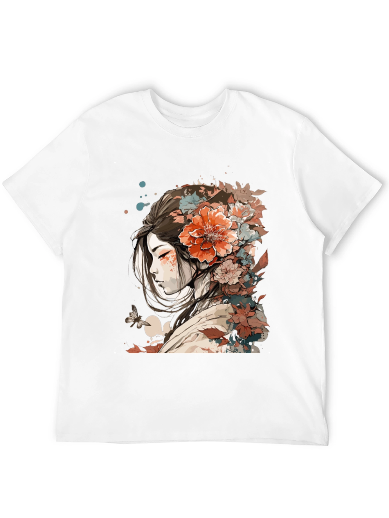 Floral Geisha Graphic Tee - Stylish Comfort