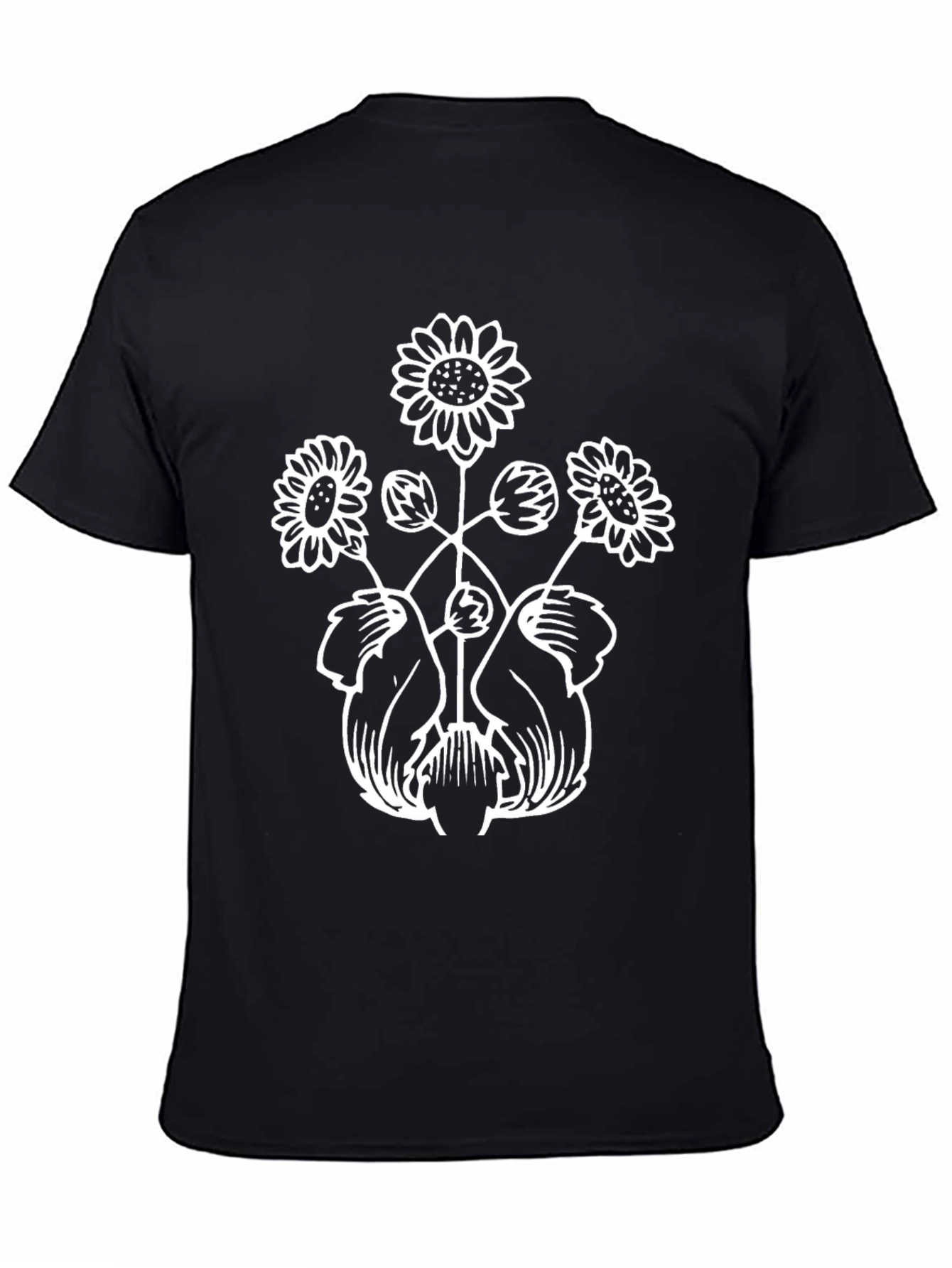 Floral Graphic Tee - Black Cotton Comfort