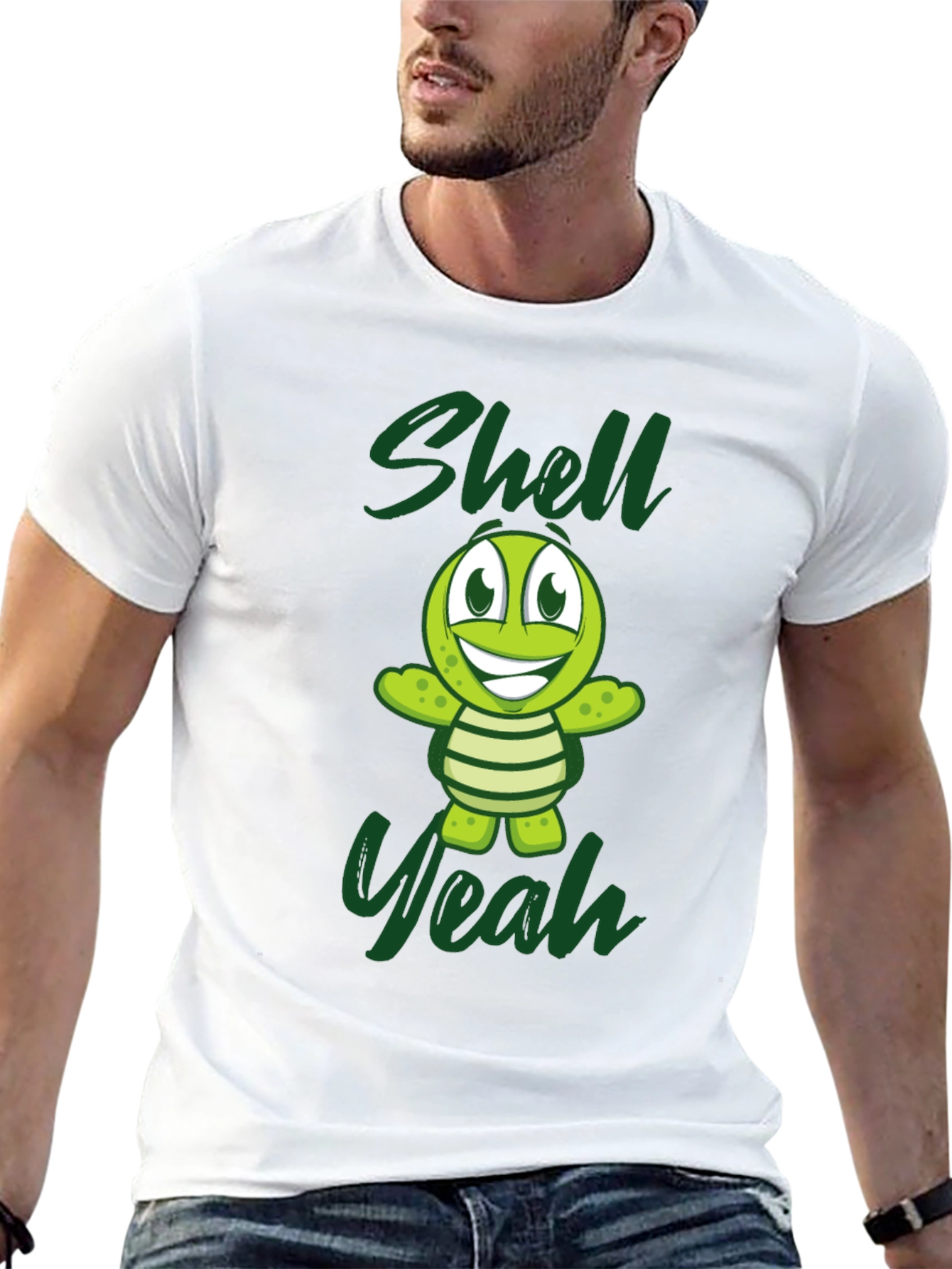 Shell Yeah Turtle Graphic Tee - Black Cotton T-Shirt