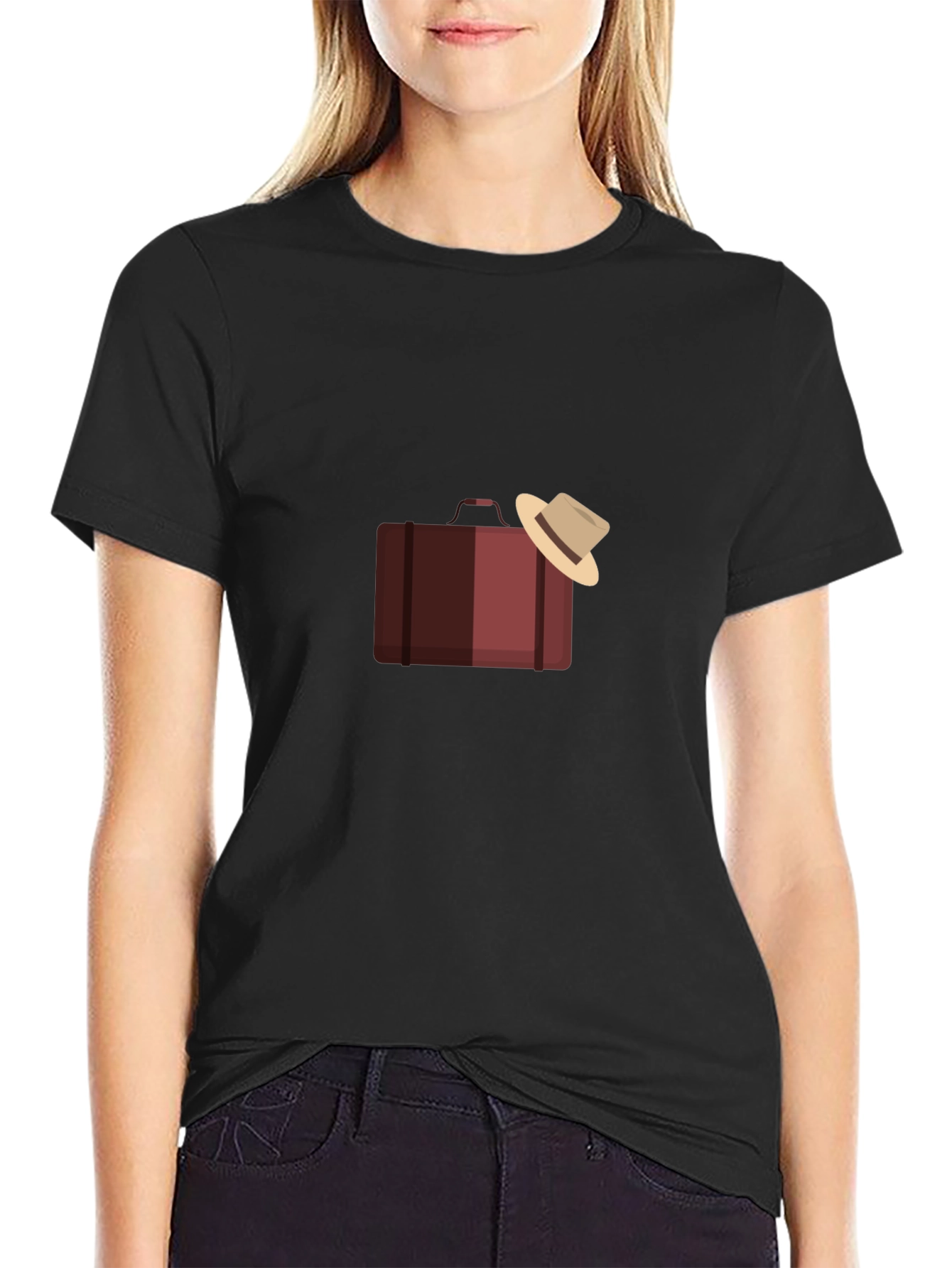 Suitcase and Hat Graphic T-Shirt