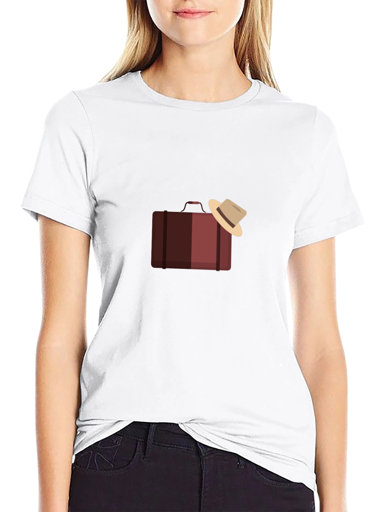 Suitcase and Hat Graphic T-Shirt