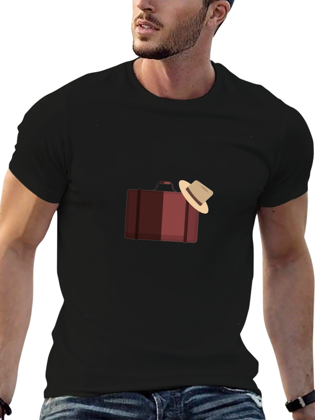 Suitcase and Hat Graphic T-Shirt