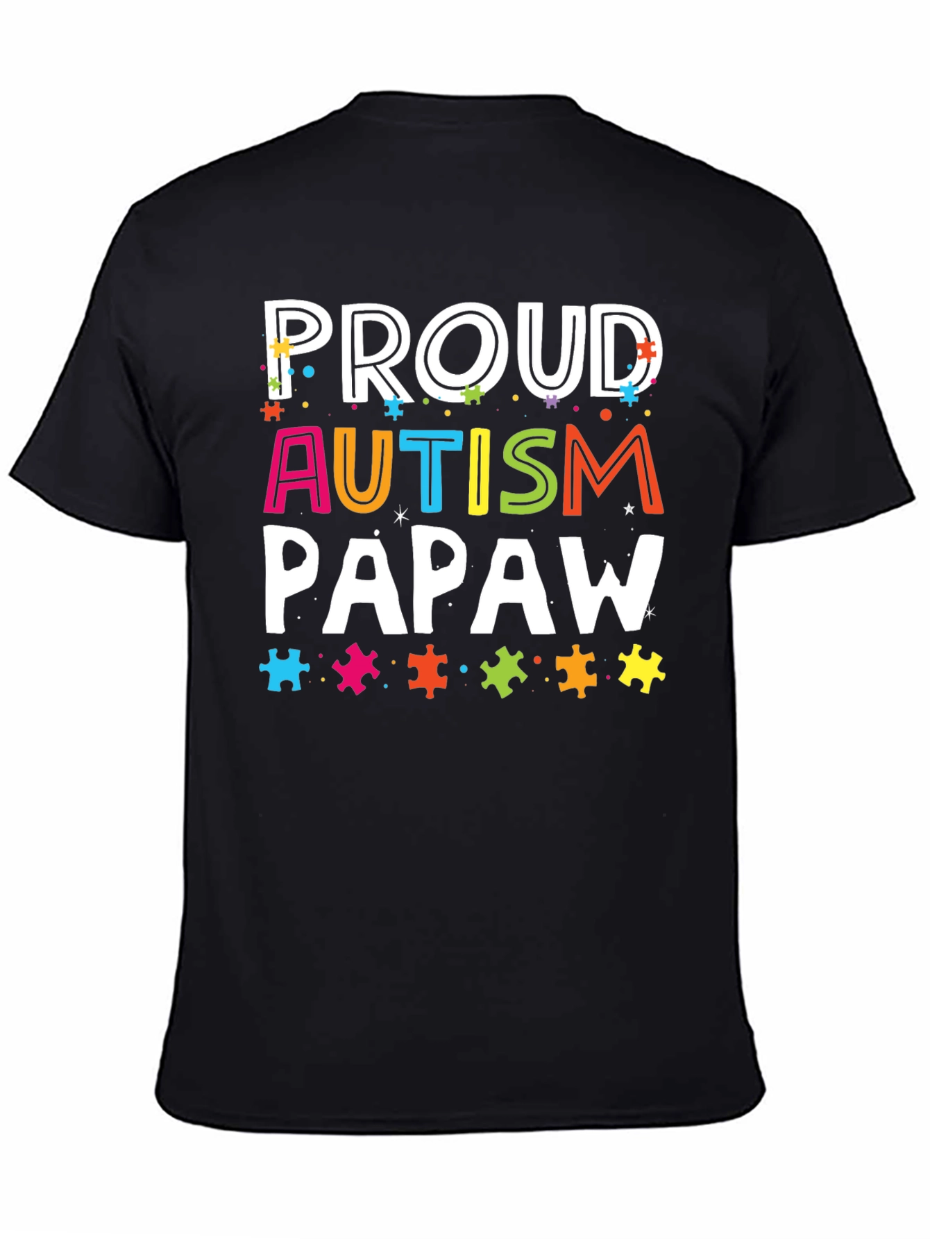 Proud Autism Papaw T-Shirt - Awareness Support Tee