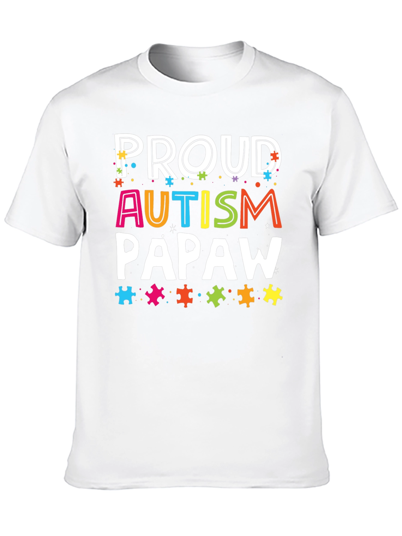 Proud Autism Papaw T-Shirt - Awareness Support Tee