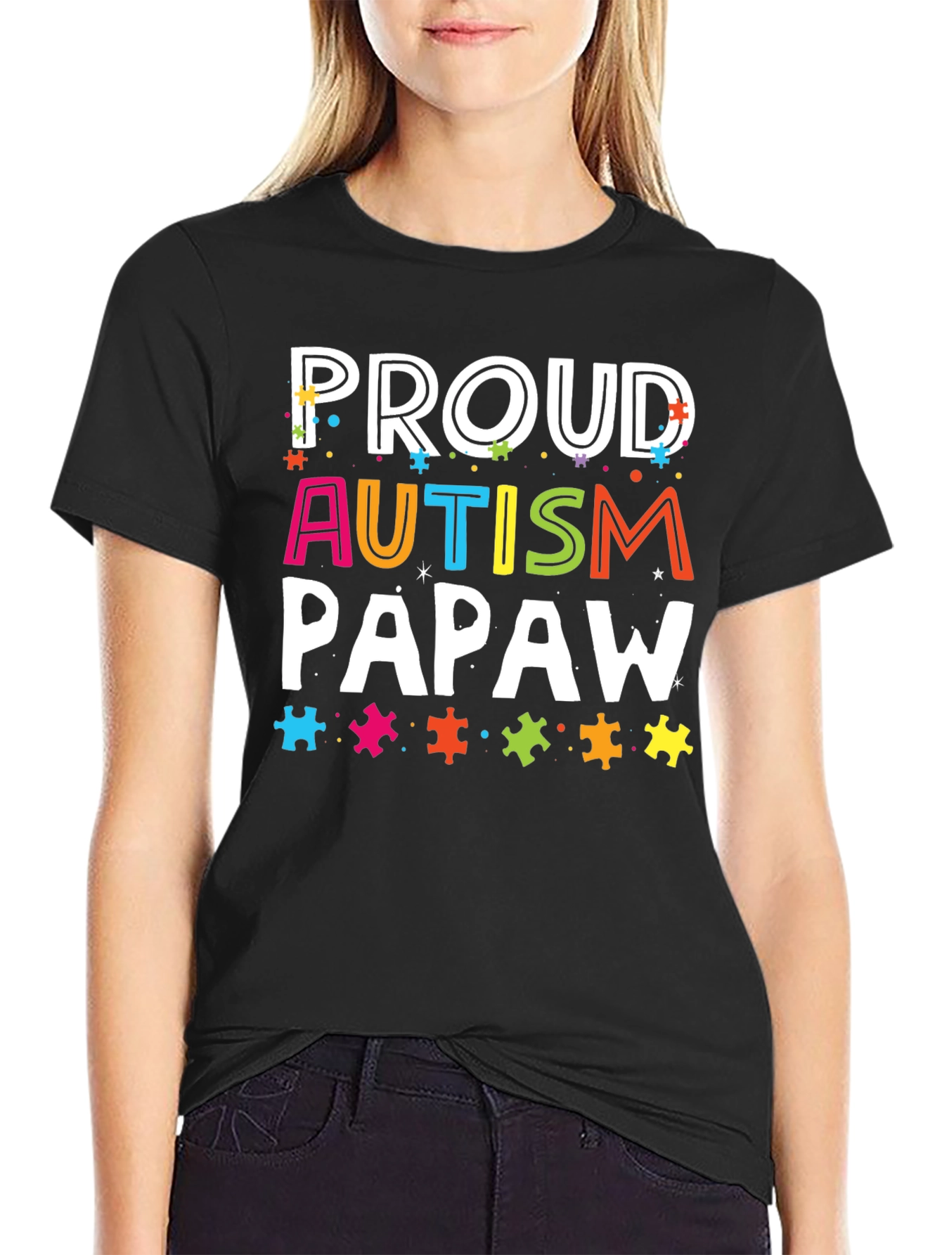 Proud Autism Papaw T-Shirt - Awareness Support Tee