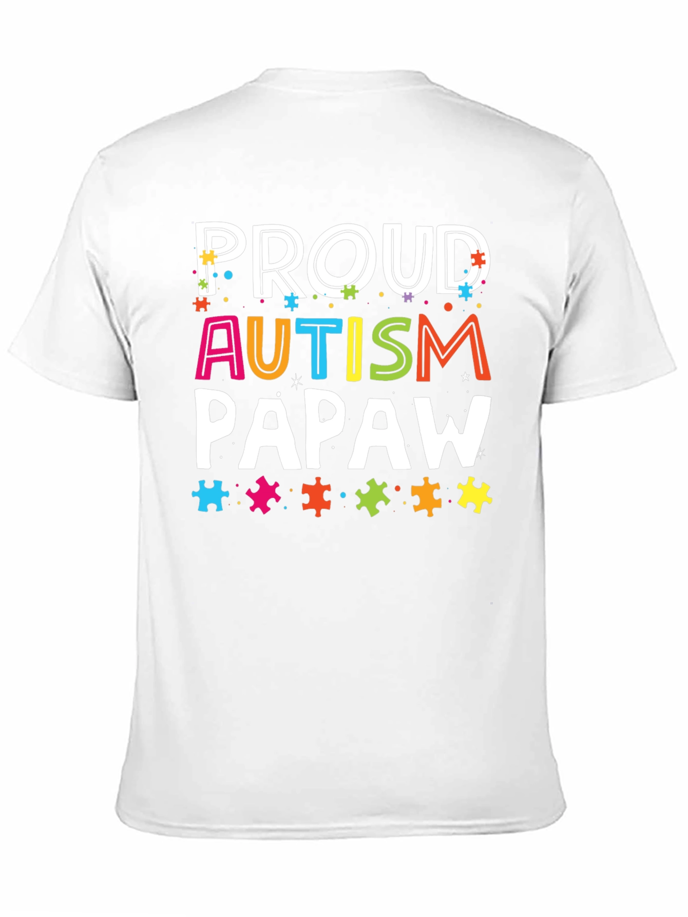 Proud Autism Papaw T-Shirt - Awareness Support Tee