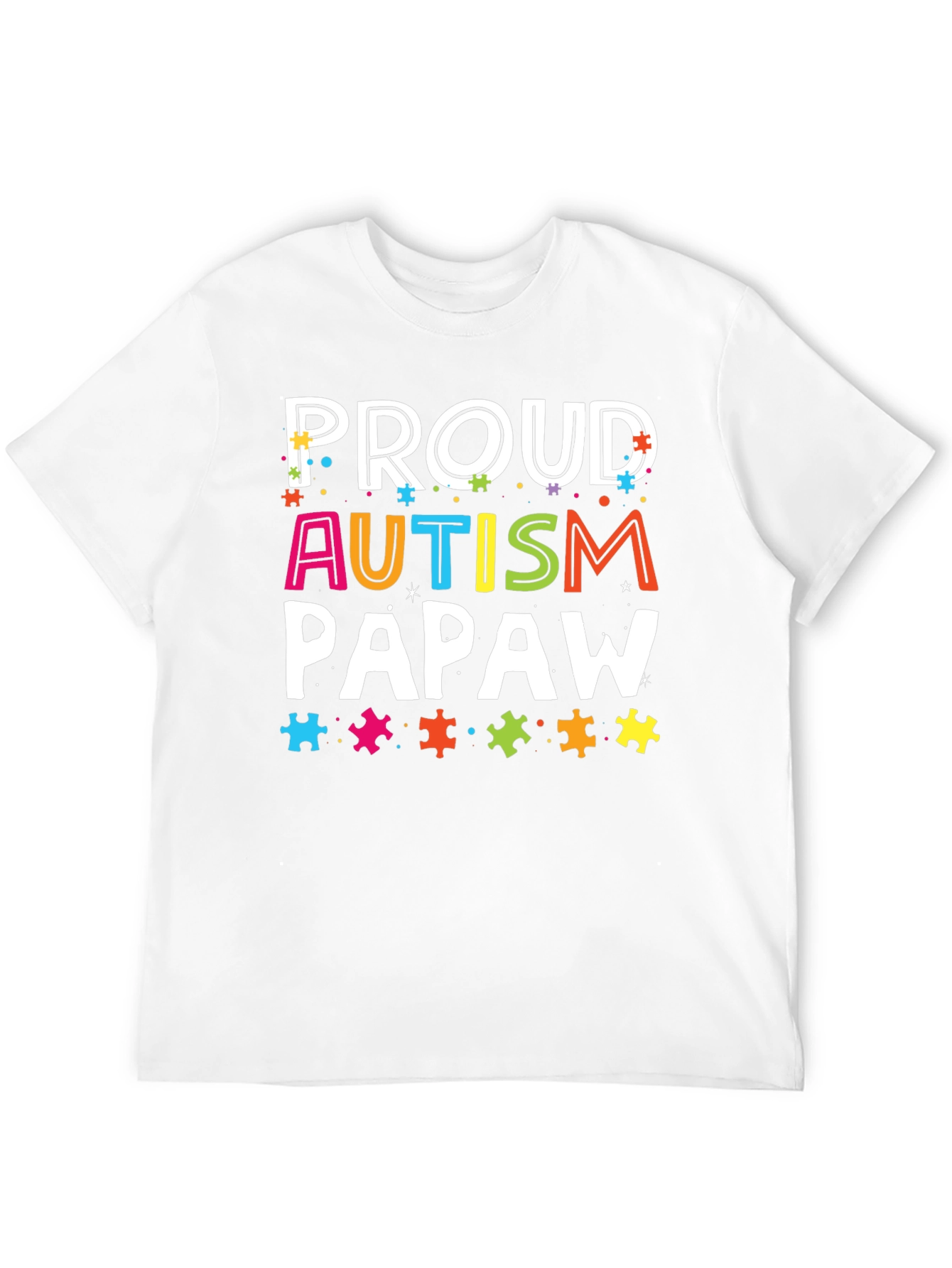 Proud Autism Papaw T-Shirt - Awareness Support Tee