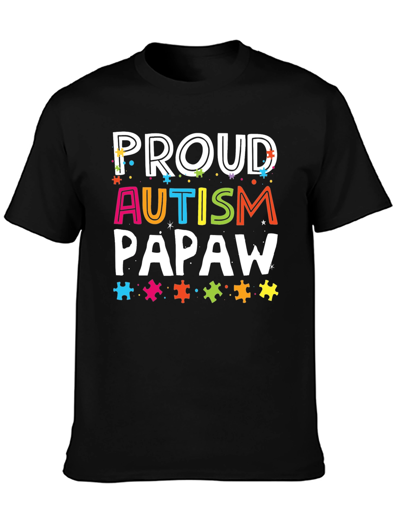Proud Autism Papaw T-Shirt - Awareness Support Tee