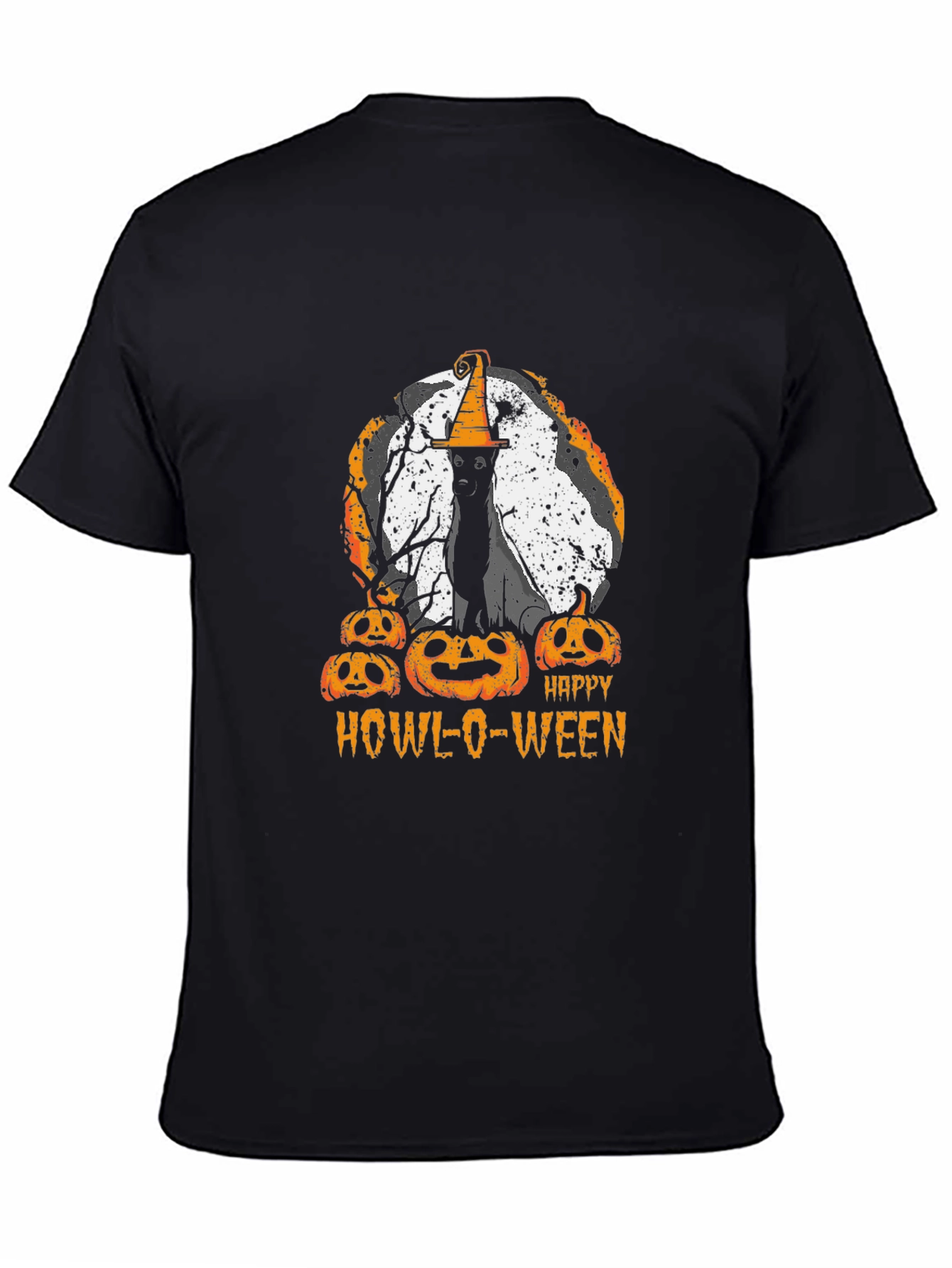 Happy Howl-O-Ween T-Shirt Cat Pumpkin Halloween Tee