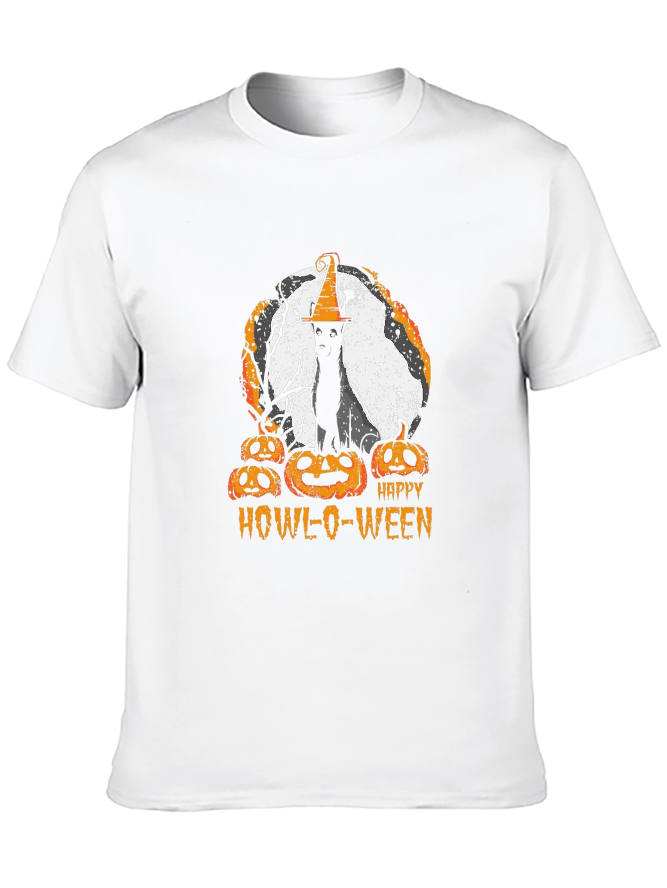 Happy Howl-O-Ween T-Shirt Cat Pumpkin Halloween Tee