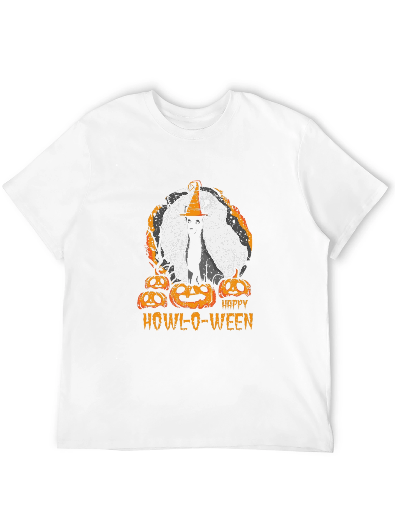 Happy Howl-O-Ween T-Shirt Cat Pumpkin Halloween Tee