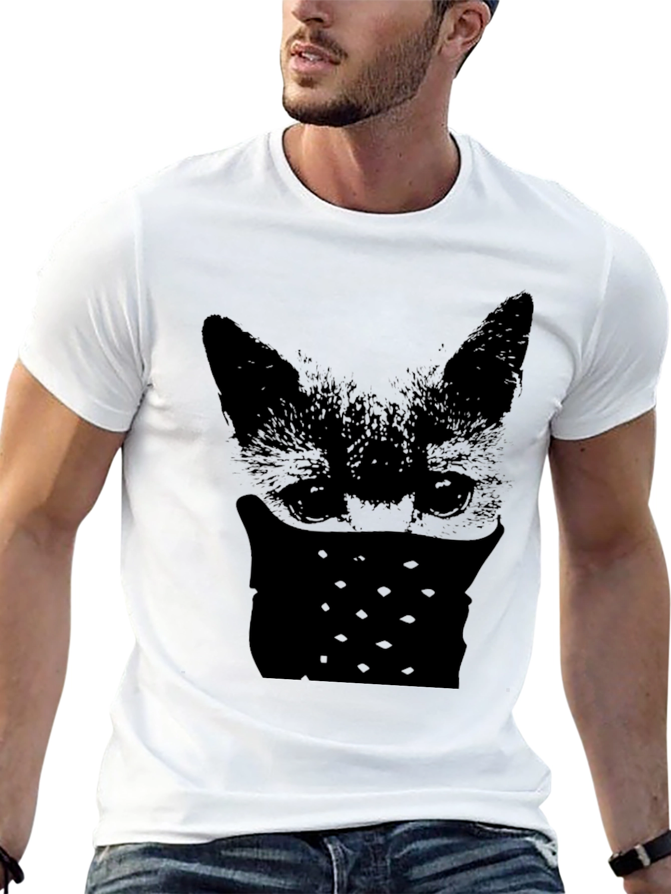 Bandit Fox Graphic Tee - Mens Black T-Shirt