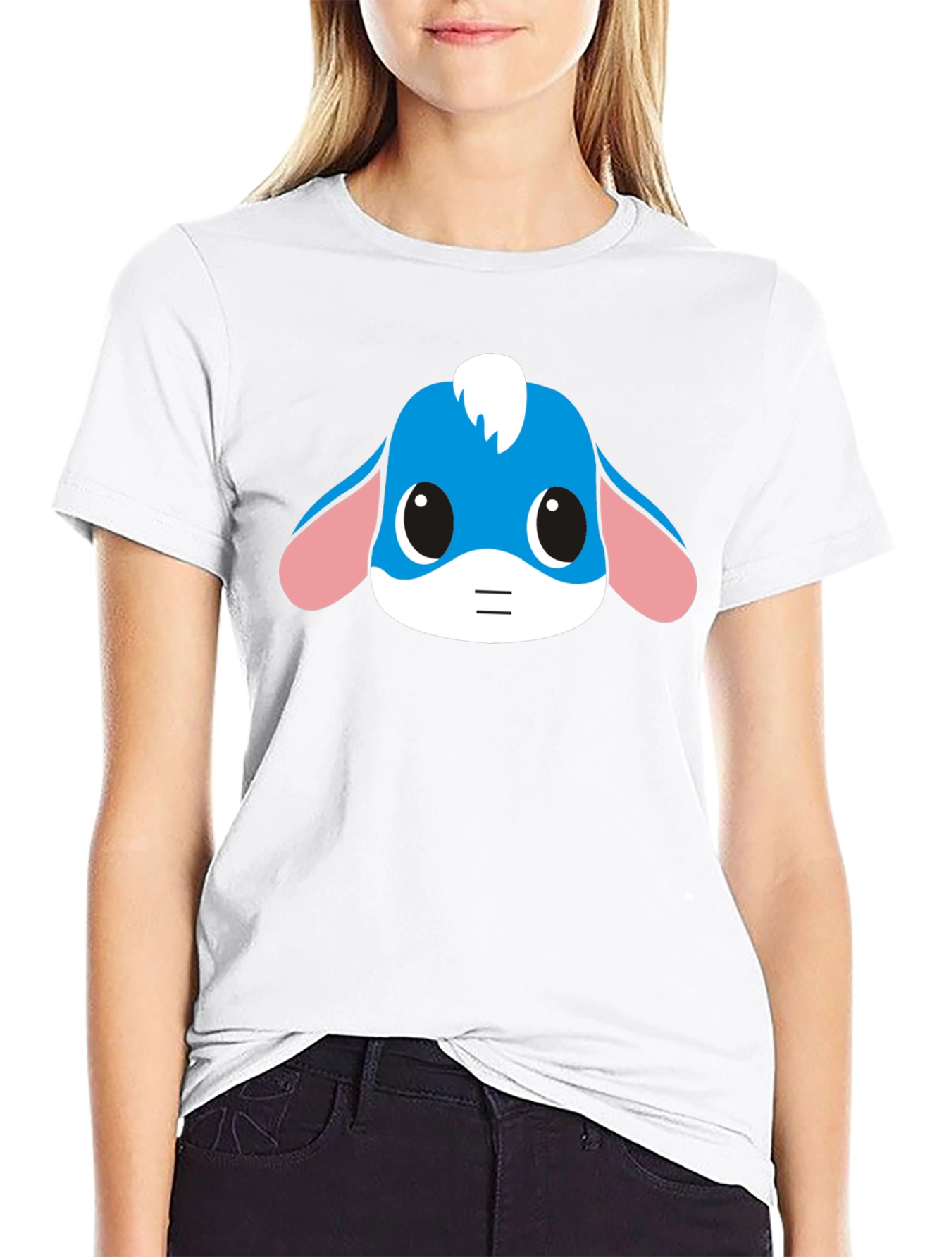 Cartoon Eeyore Graphic Black T-Shirt