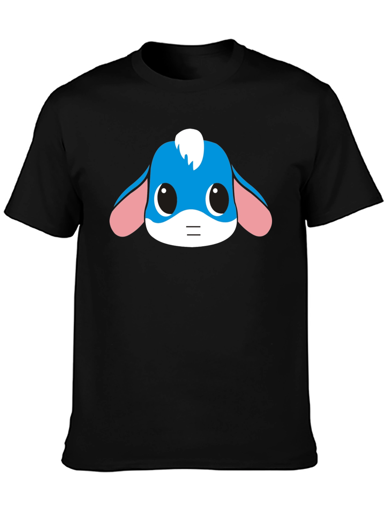 Cartoon Eeyore Graphic Black T-Shirt