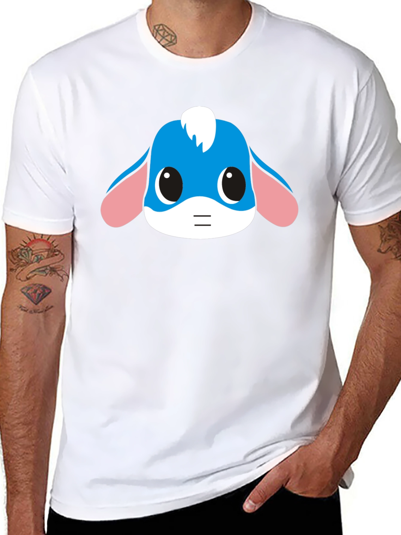 Cartoon Eeyore Graphic Black T-Shirt