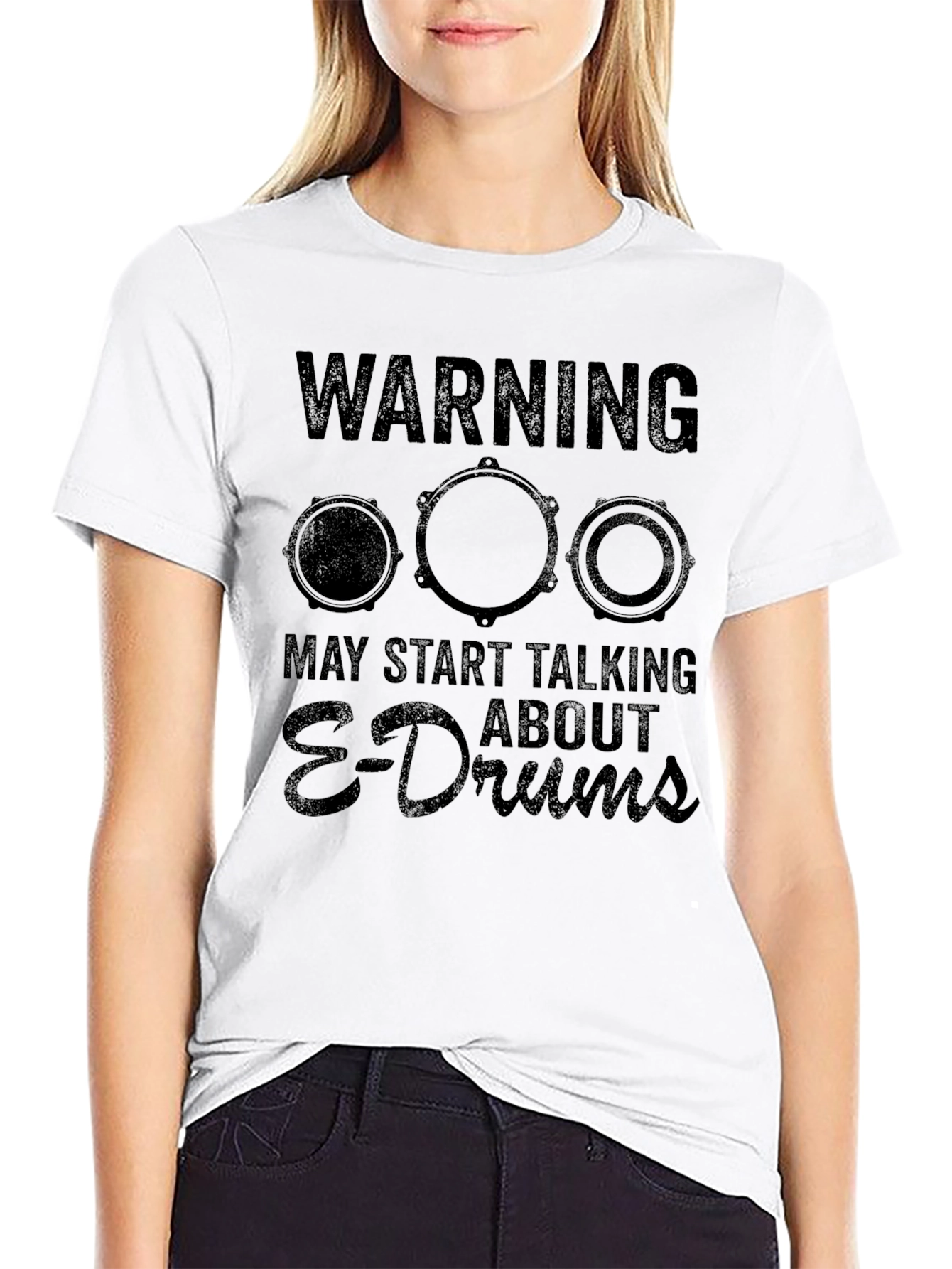 Warning May Start Talking About E-Drums Graphic T-Shirt