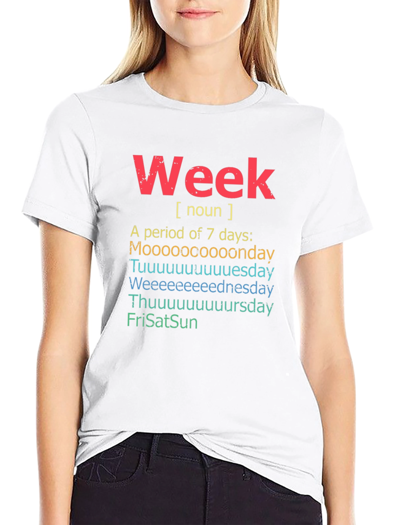 Funny Week Definition Black T-Shirt