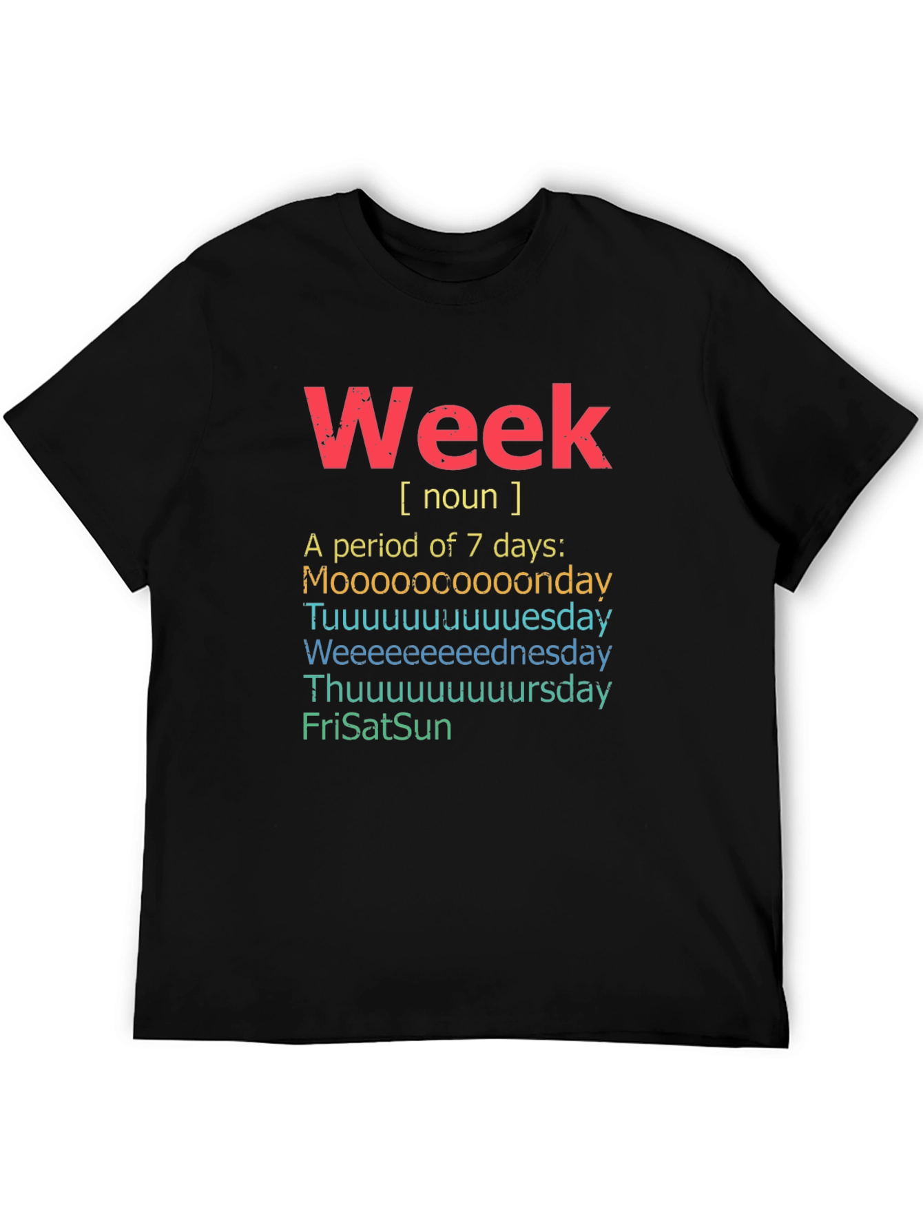 Funny Week Definition Black T-Shirt