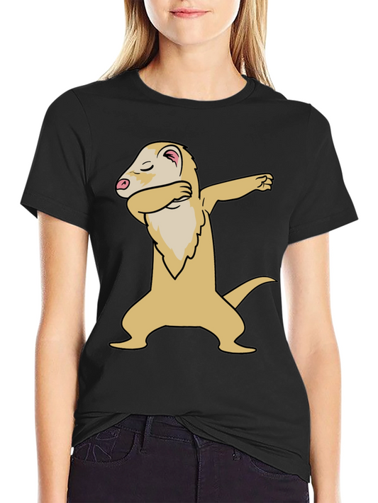 Dabbing Ferret Graphic T-Shirt - Cool Animal Tee
