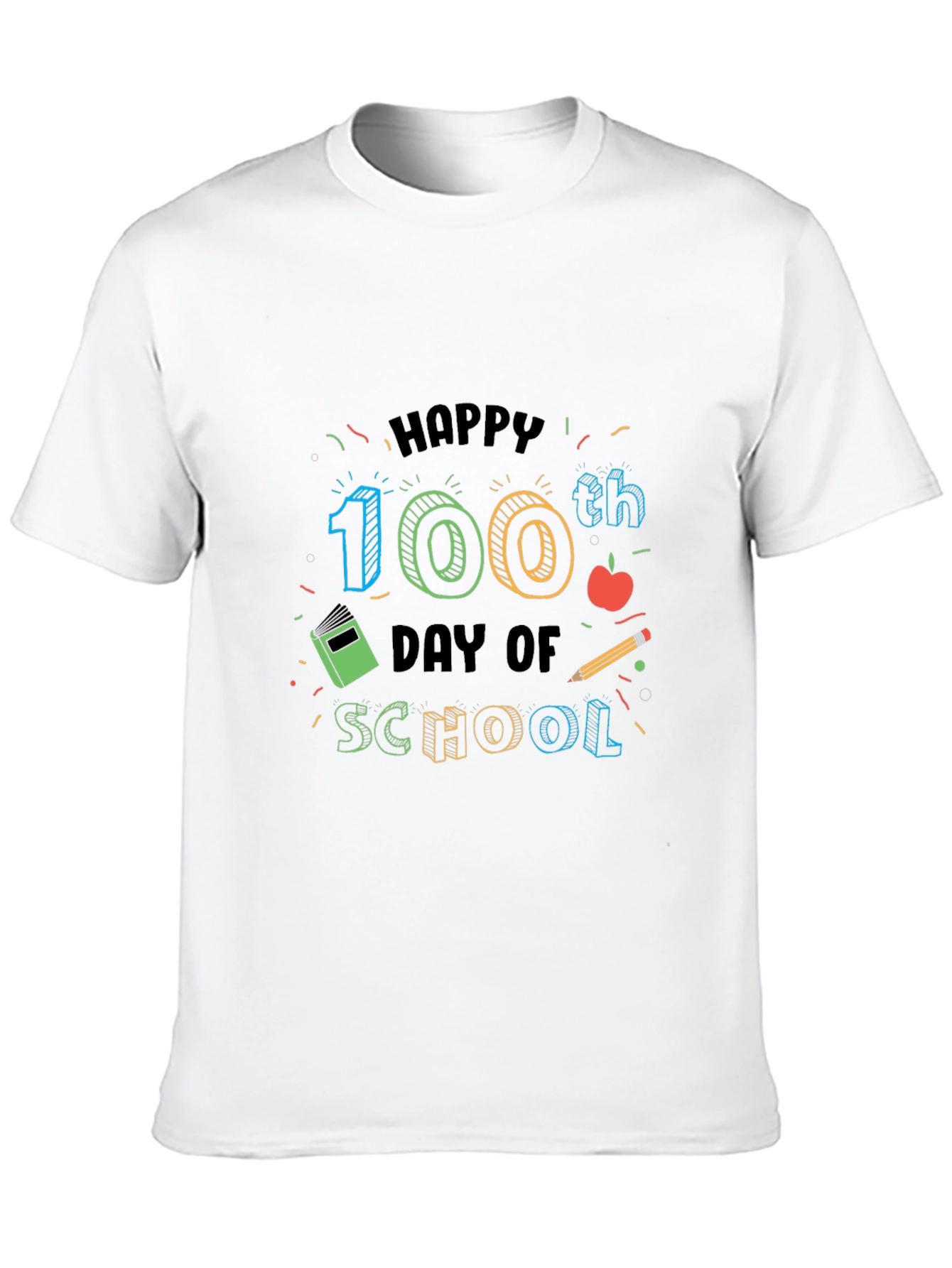 Happy 100th Day of School Black T-Shirt