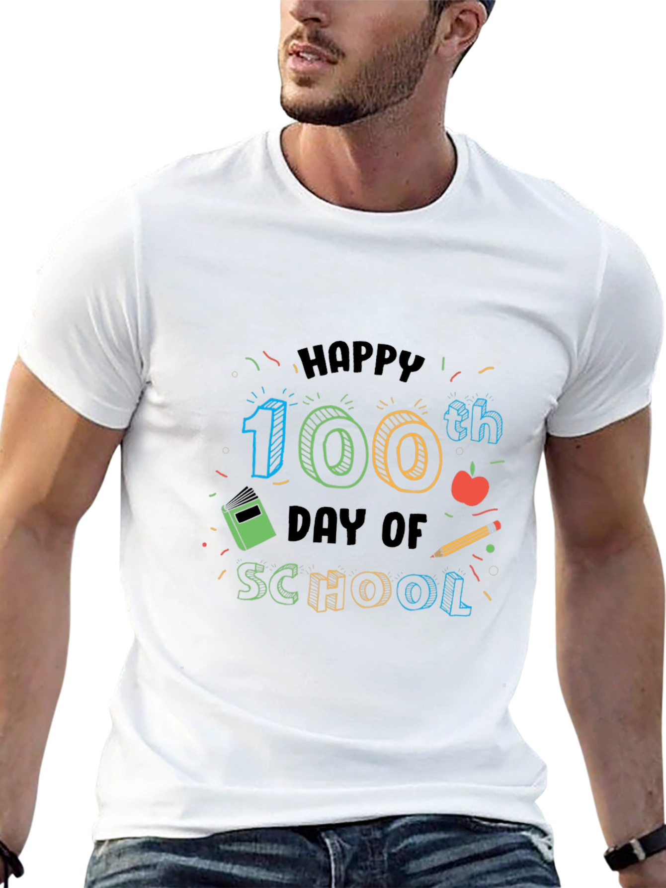 Happy 100th Day of School Black T-Shirt