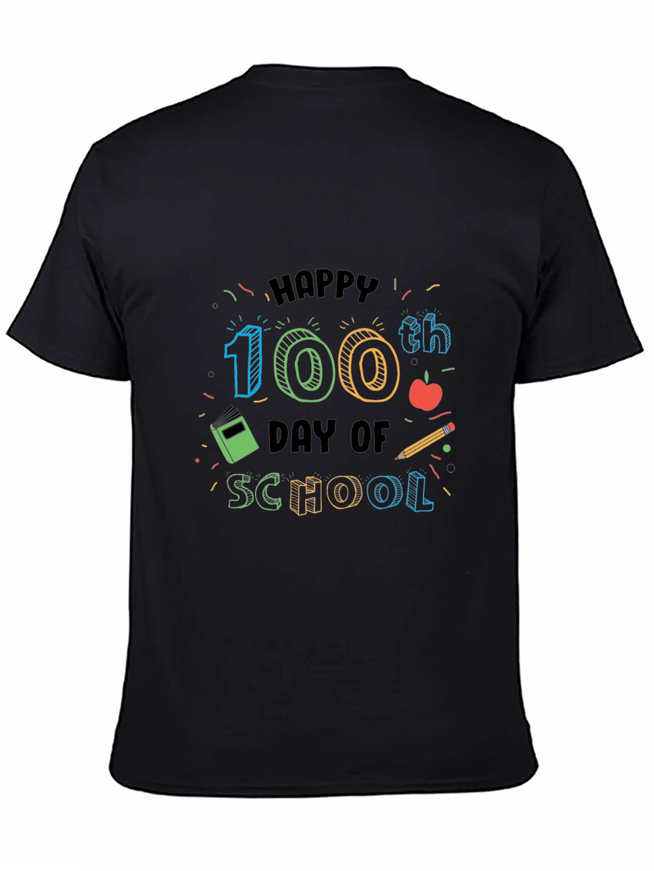 Happy 100th Day of School Black T-Shirt
