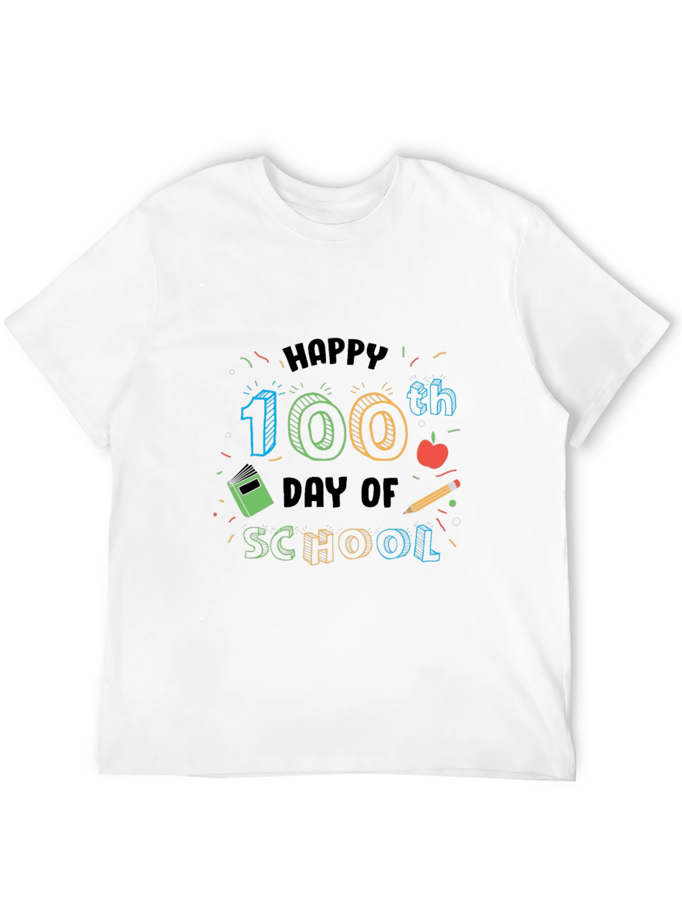 Happy 100th Day of School Black T-Shirt