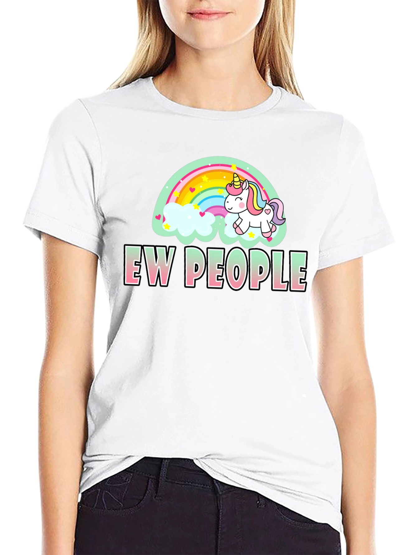 Ew People Unicorn Rainbow T-Shirt