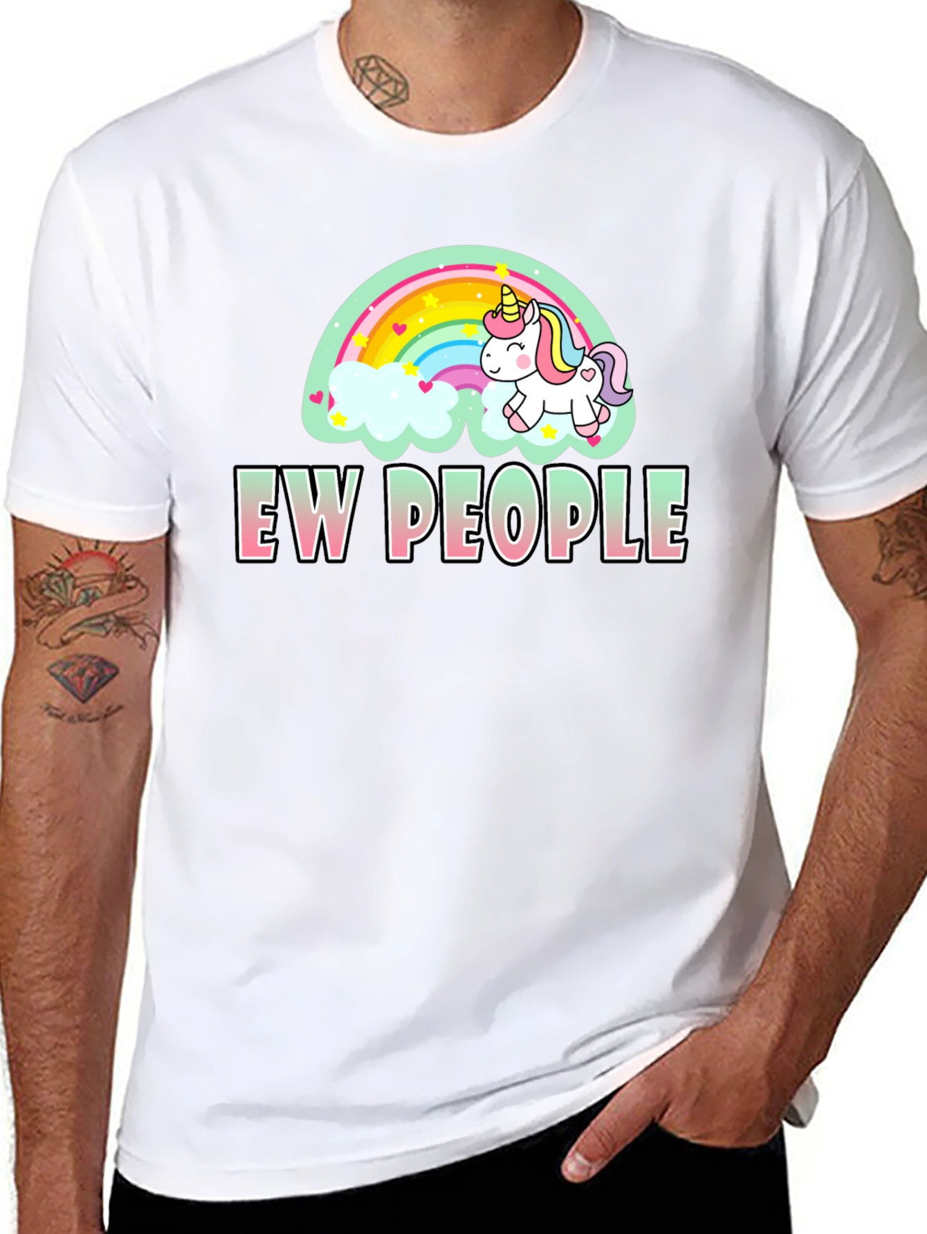 Ew People Unicorn Rainbow T-Shirt