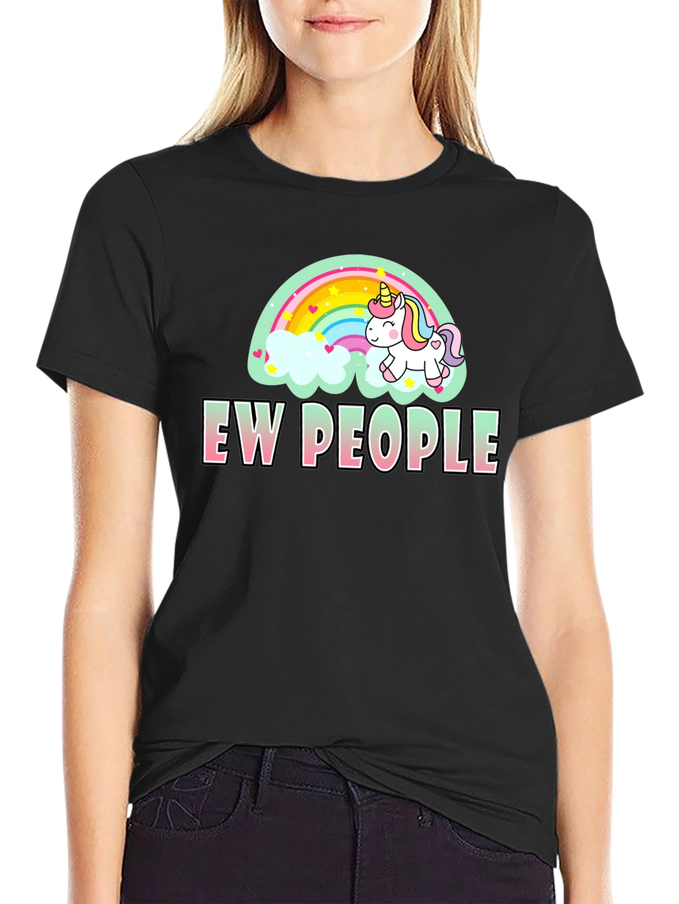 Ew People Unicorn Rainbow T-Shirt
