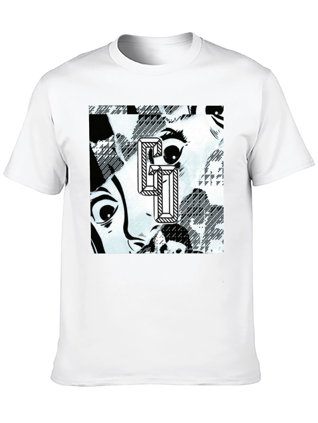 Graphic Print Black Cotton Tee
