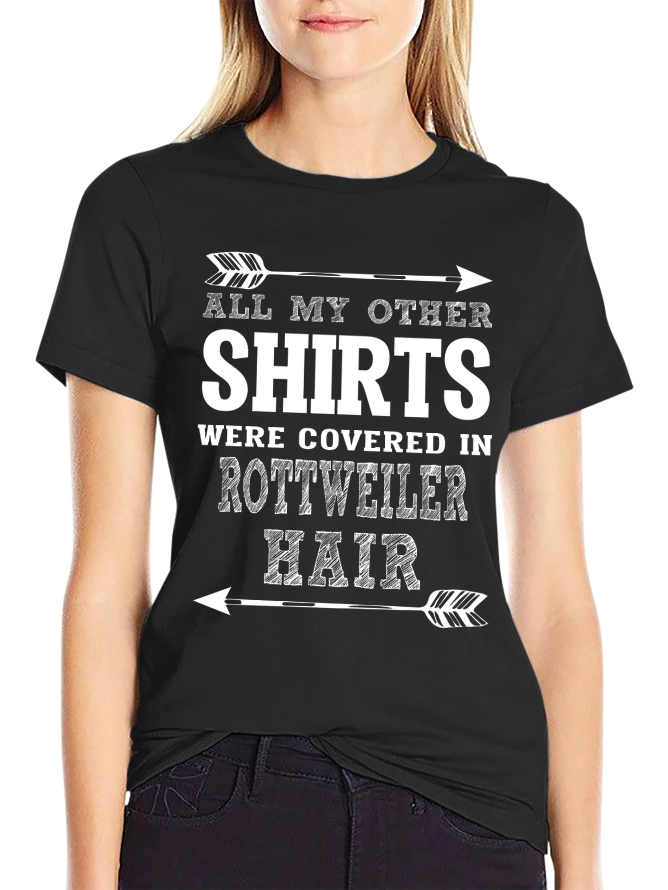Rottweiler Hair T-Shirt Funny Dog Lover Tee