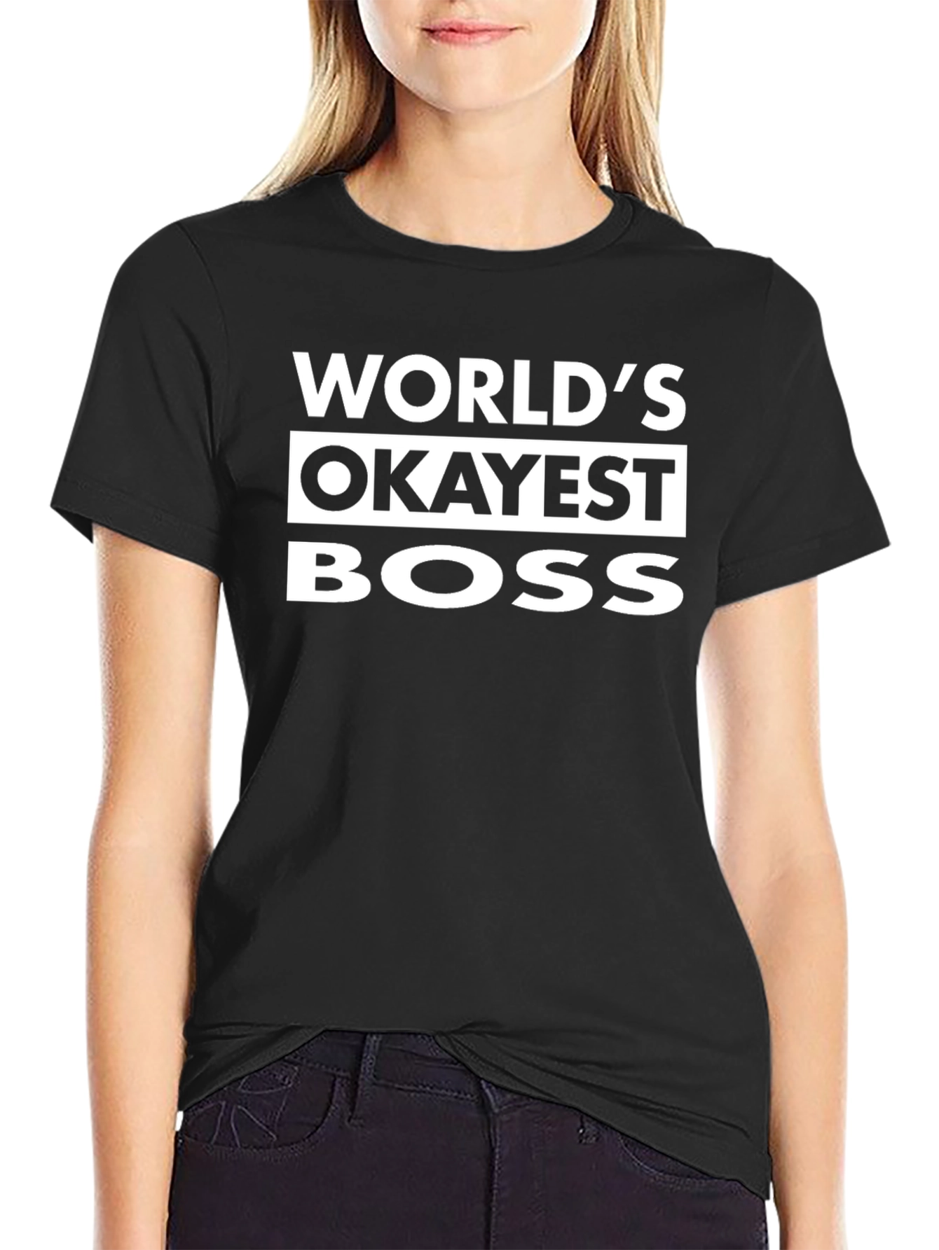 Worlds Okayest Boss Funny T-Shirt
