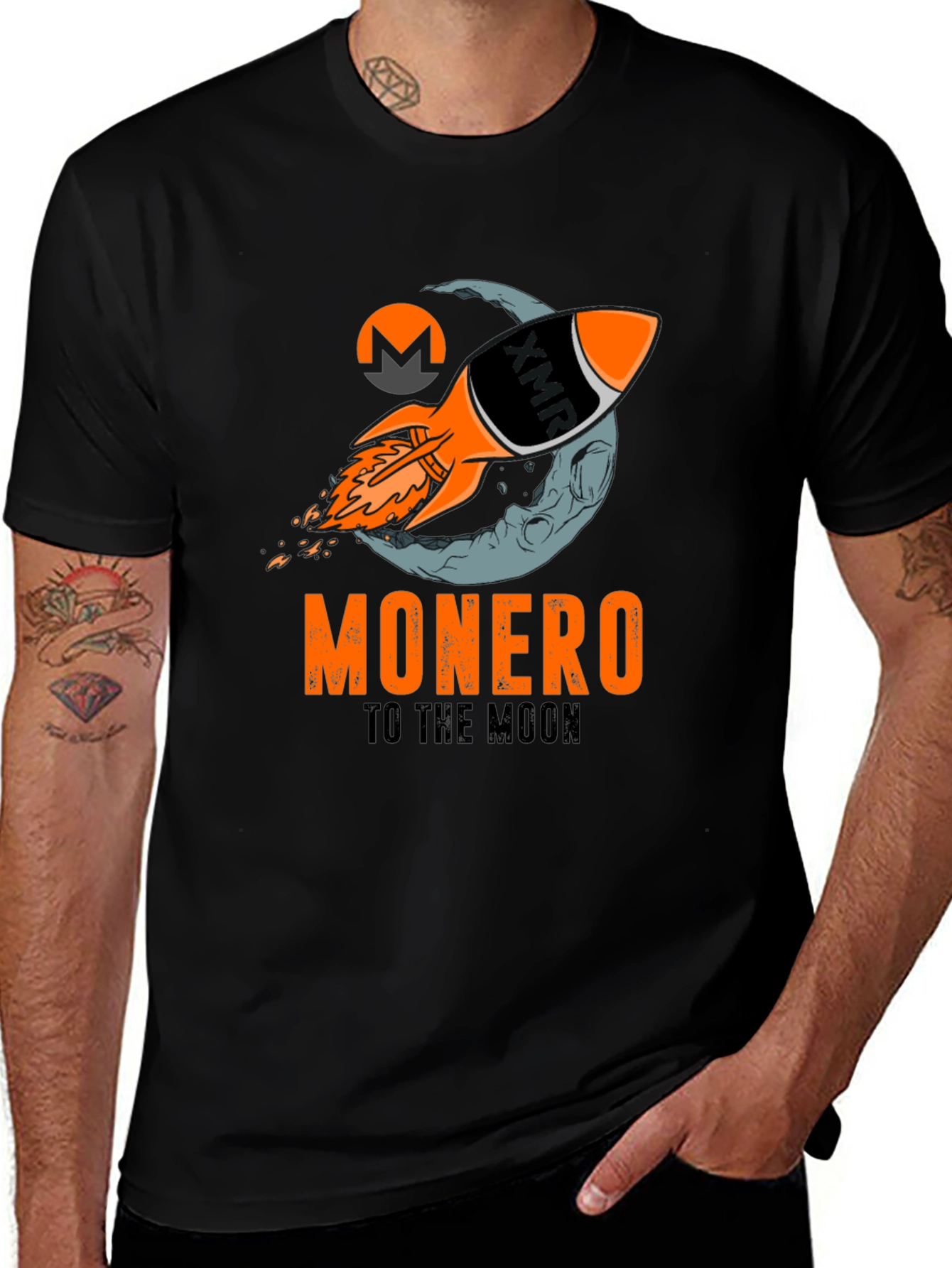 Monero Crypto Black T-Shirt - To the Moon!