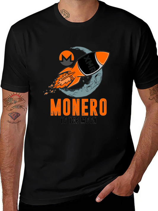 Monero Crypto Black T-Shirt - To the Moon!