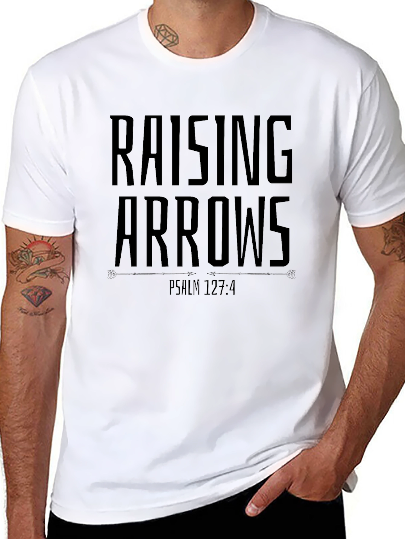 Raising Arrows Black T-Shirt - Psalm 127:4