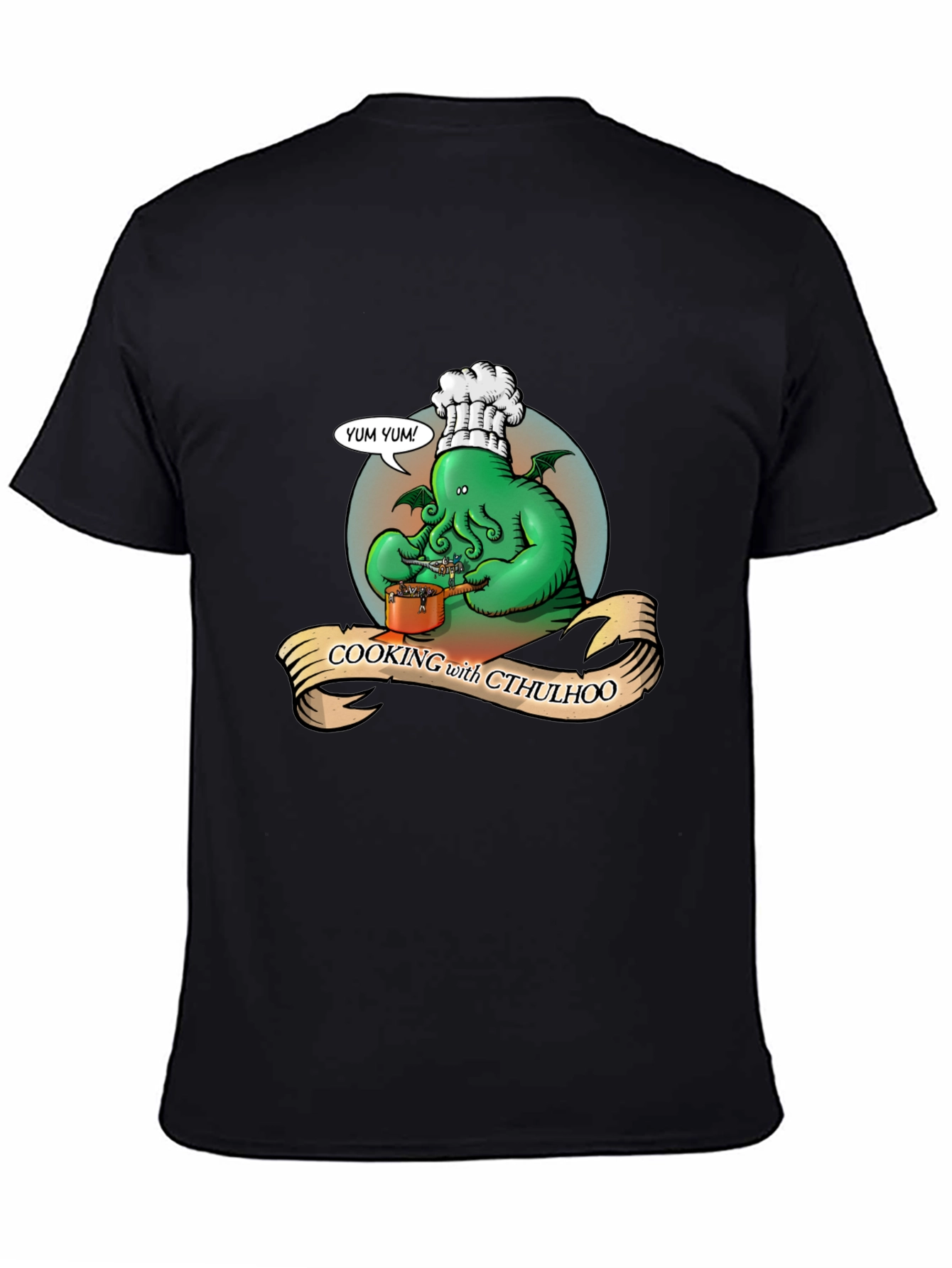 Cooking with Cthulhu Black Graphic T-Shirt
